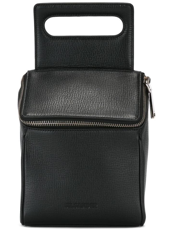 Jil Sander Square Single Bag, Men's, Black, Leather
