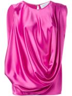 Gianluca Capannolo Draped Blouse, Women's, Size: 46, Pink/purple, Triacetate/polyester