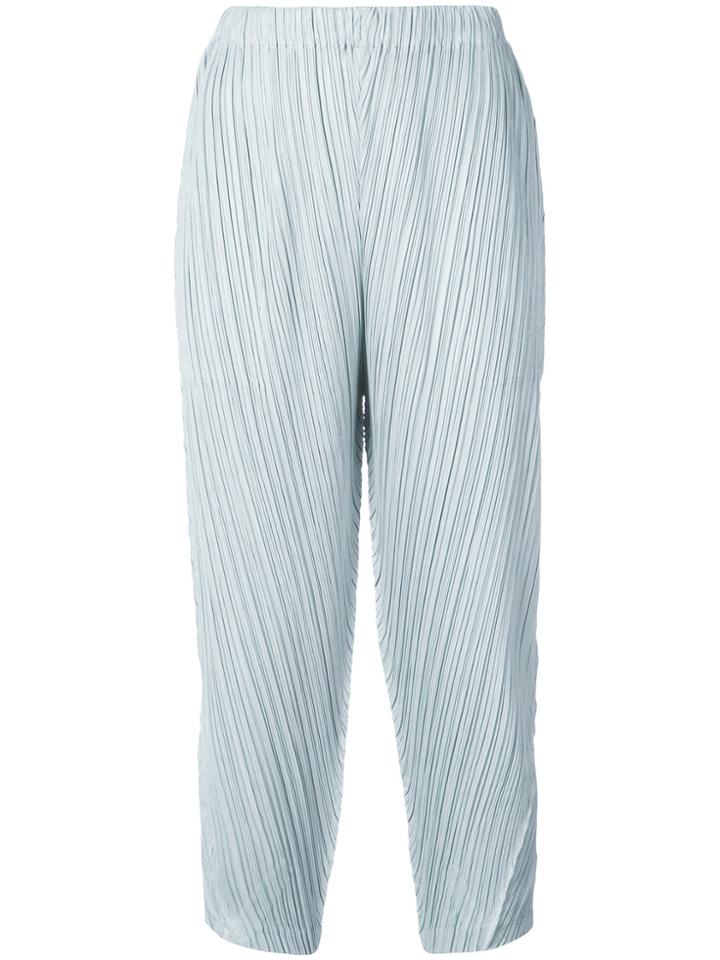 Pleats Please By Issey Miyake Cropped Trousers - Grey