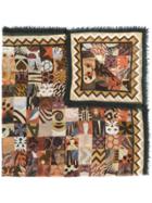 Salvatore Ferragamo Scialle Patchwork Print Square Scarf - Brown