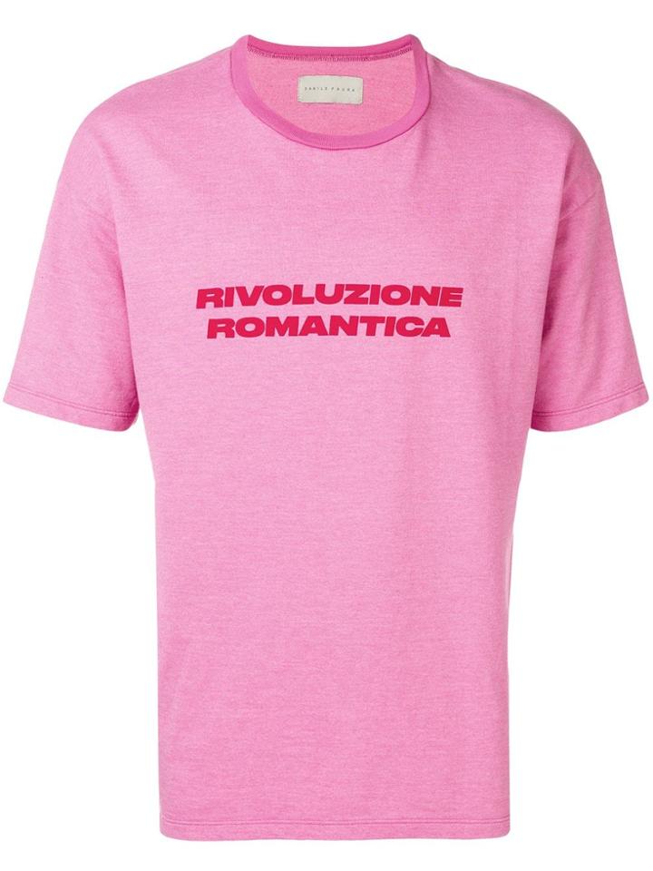 Paura Slogan Short-sleeve T-shirt - Pink