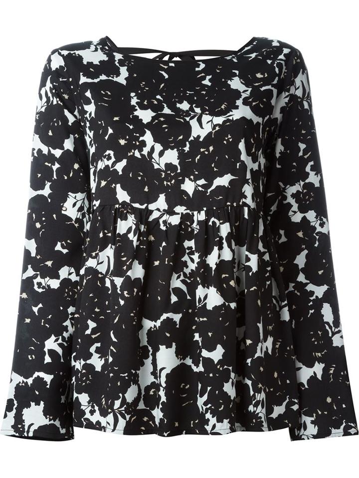 Twin-set Floral Print Peplum Blouse