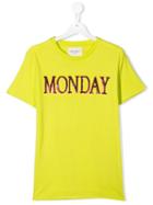 Alberta Ferretti Kids Teen Sequinned Monday T-shirt - Yellow