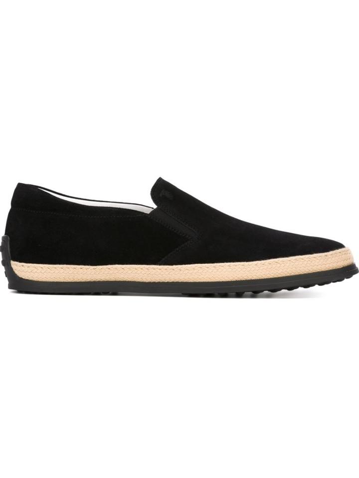 Tod S Loafer Shoes, Men's, Size: 10, Black, Chamois Leather/rubber/leather