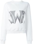 J.w. Anderson Graphic Logo Sweatshirt, Women's, Size: M, White, Cotton