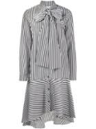 Osman Tied Collar Striped Dress, Women's, Size: 12, Black, Cotton