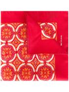 Kiton Floral Print Pocket Square, Men's, Red, Silk