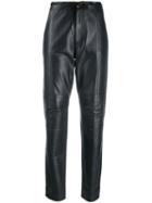 Karl Lagerfeld Drawstring Leather Trousers - Black