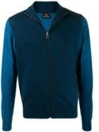 Ps Paul Smith Zipped Cardigan - Blue