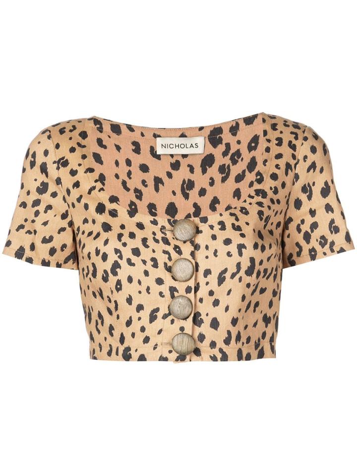 Nicholas Leopard Print Blouse - Brown