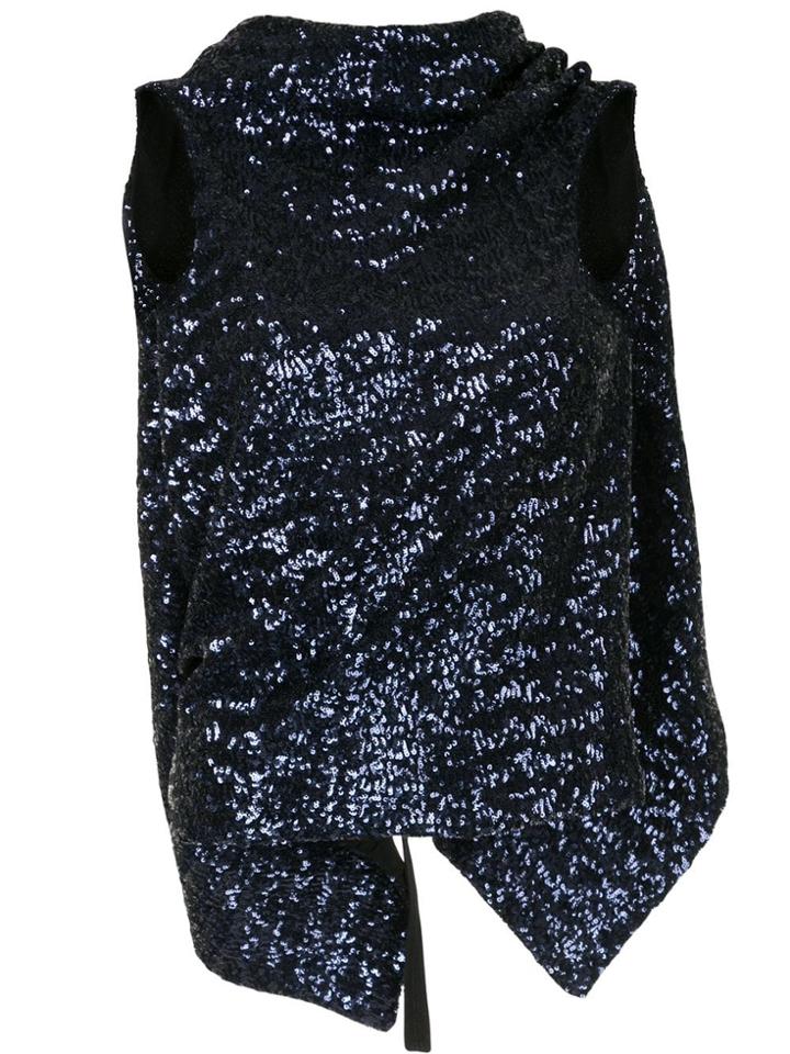 Roland Mouret Sequinned Turtleneck Top - Purple