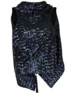 Roland Mouret Sequinned Turtleneck Top - Purple