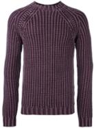 Tod's Ribbed Raglan Jumper, Men's, Size: Large, Pink/purple, Merino