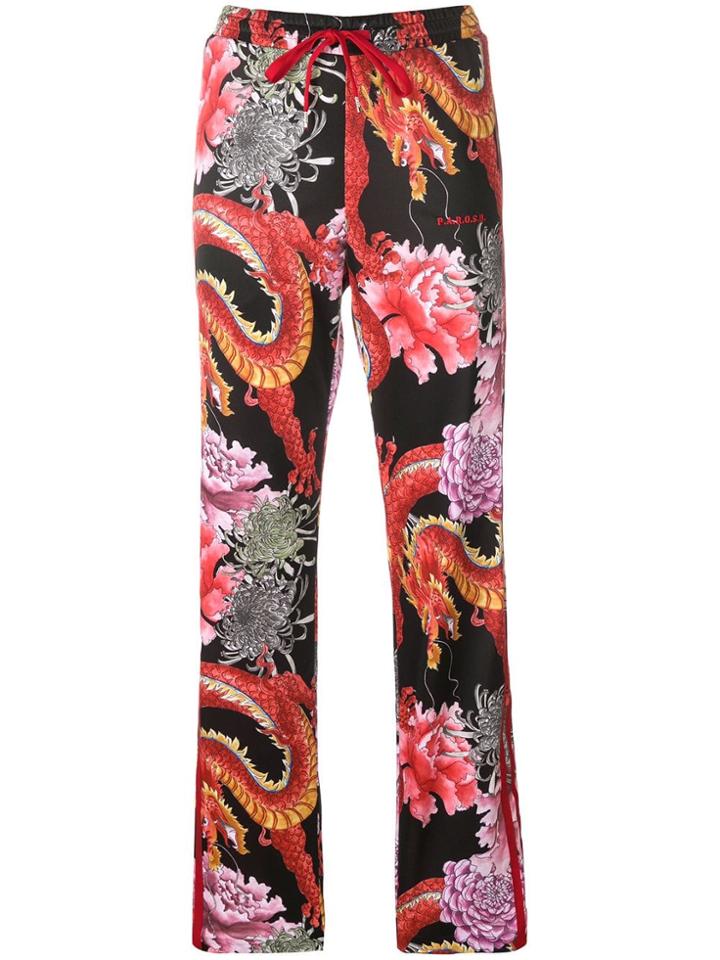 P.a.r.o.s.h. Dragon Print Track Pants - Red