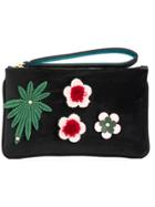 Alila Small Appliqué Flower Clutch - Black