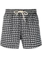 Nos Beachwear Elephant Print Swim Shorts - Black