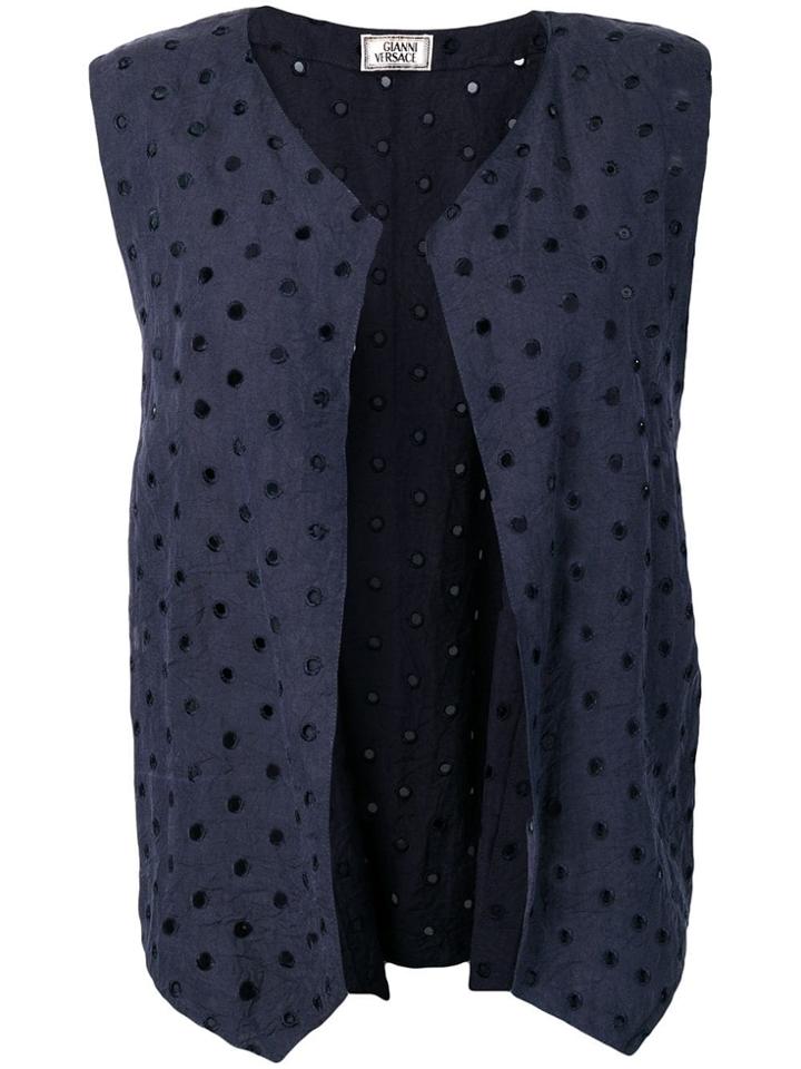 Versace Pre-owned 1990's Eyelets Vest - Blue