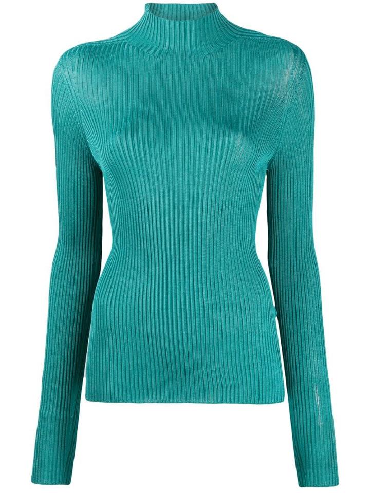 Versace Medusa Detail Knitted Top - Blue