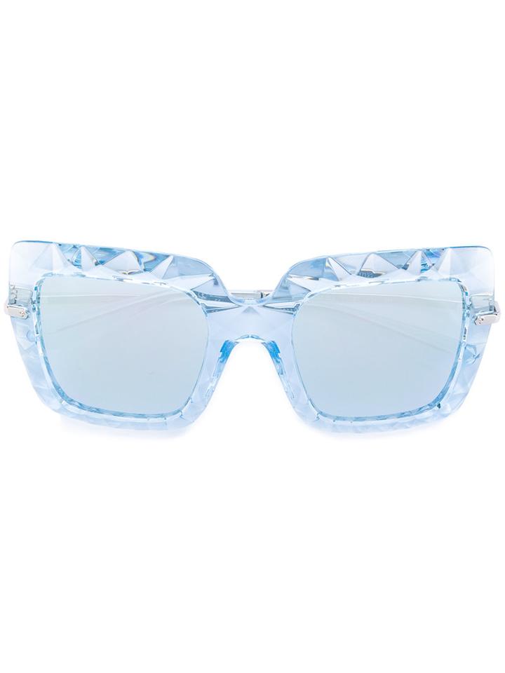 Dolce & Gabbana - Geometric Square Sunglasses - Women - Acetate - 52, Blue, Acetate