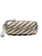Anya Hindmarch Silver And Gold Metallic Marshmallow Leather Clutch