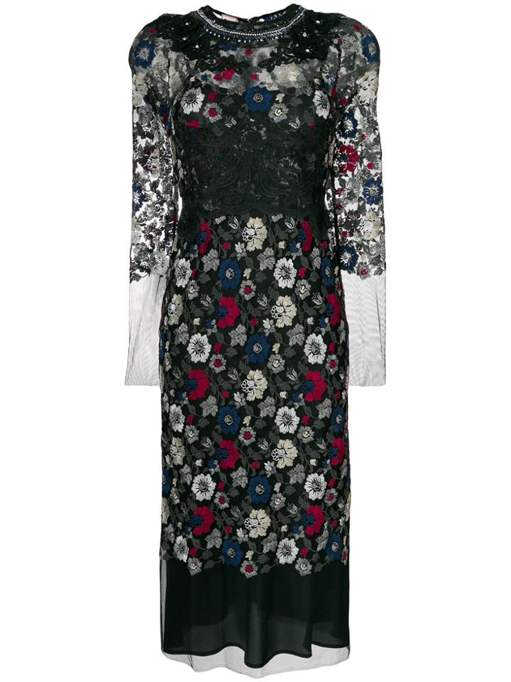 Antonio Marras Embroidered Floral Dress - Black