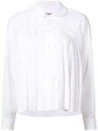 Comme Des Garçons Front Pleated Blouse, Women's, Size: Medium, White, Cotton