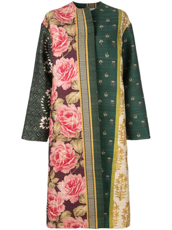 Oscar De La Renta Multi-pattern Open Coat - Multicolour