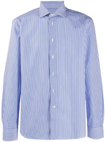 Cenere Gb Striped Long-sleeve Shirt - Blue