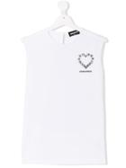 Dsquared2 Kids Studded Heart Logo Tank Top - White