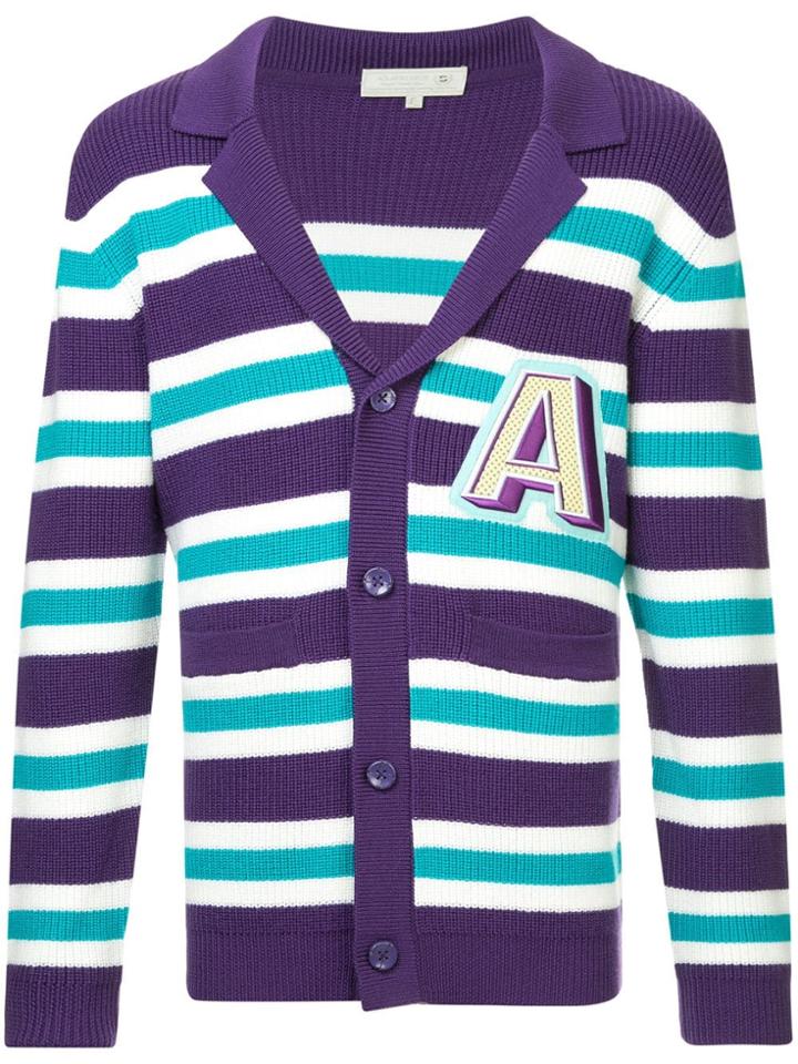 A(lefrude)e V-neck Striped Cardigan - Purple