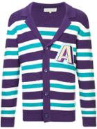 A(lefrude)e V-neck Striped Cardigan - Purple