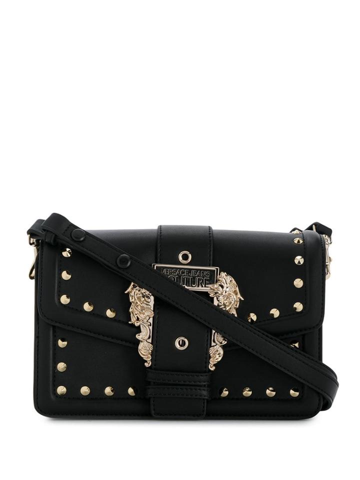 Versace Jeans Couture Embossed Buckle Tote - Black