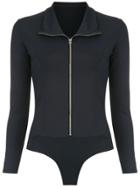 Amir Slama Zip Bodysuit - Black