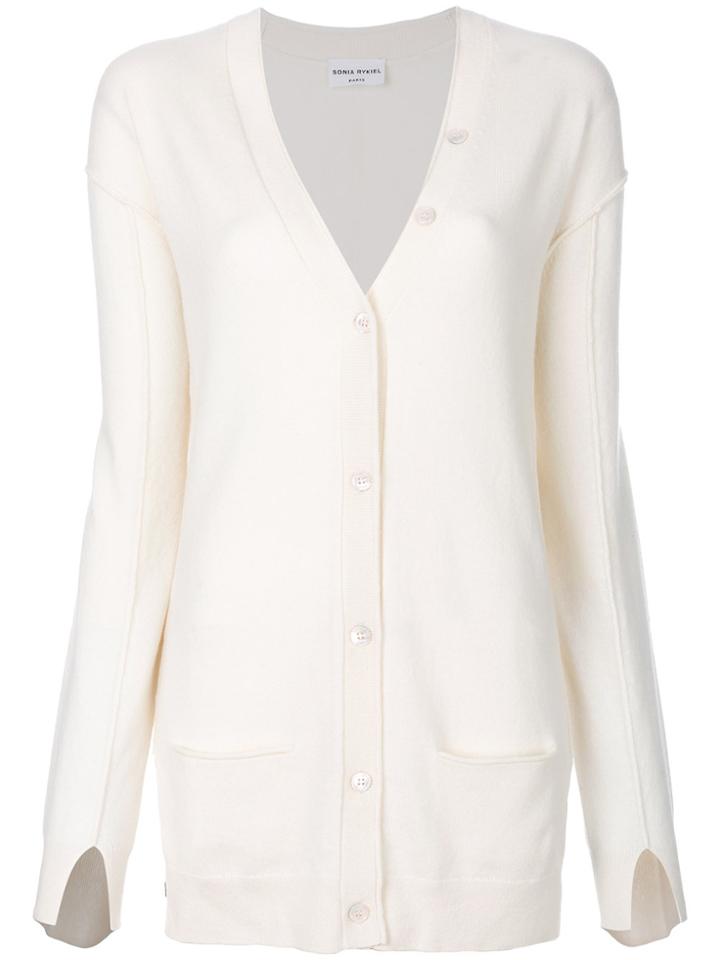 Sonia Rykiel Long V-neck Cardigan - Nude & Neutrals