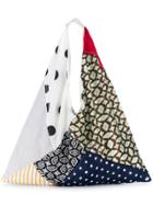 Mm6 Maison Margiela Patchwork Silk Tote - White