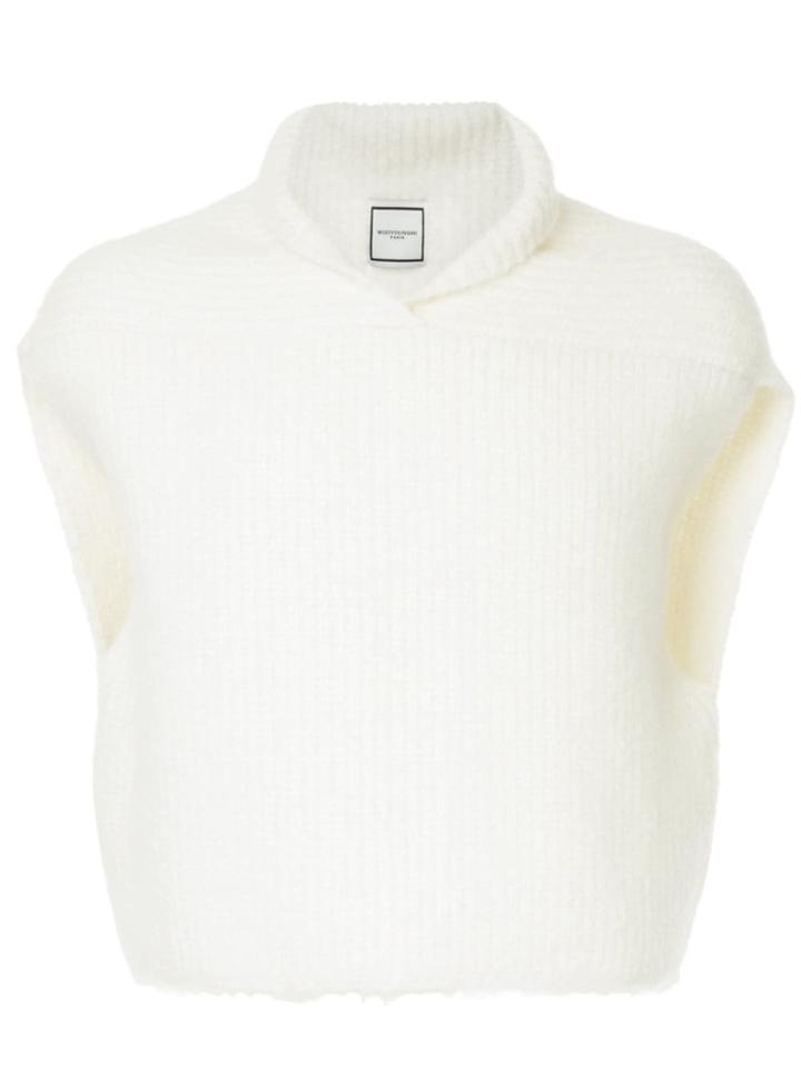 Wooyoungmi Cropped Sleeveless Jumper - Nude & Neutrals