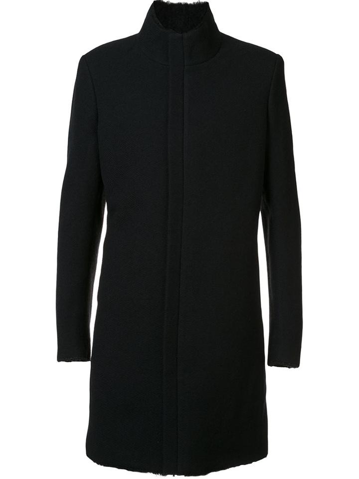 Label Under Construction Zipped Coat, Men's, Size: 50, Black, Cotton/polyamide/wool/virgin Wool
