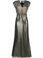 Max Mara Long Metallic Gown - Gold