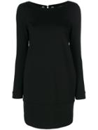 Twin-set Lace Up Back Short Dress - Black