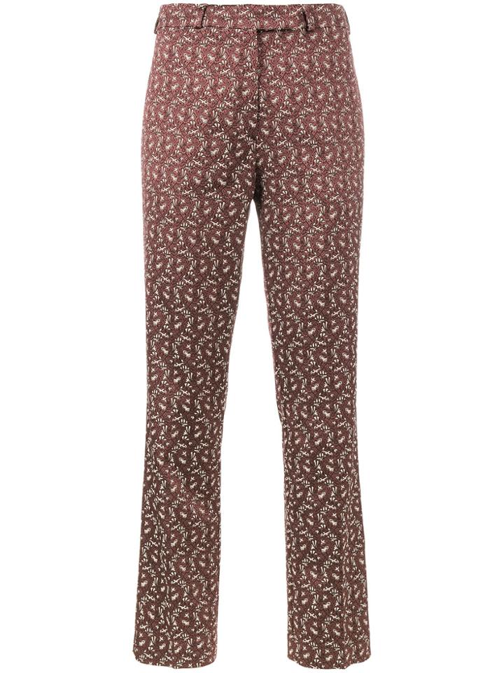 Etro Classic Jacquard Trousers - Pink & Purple