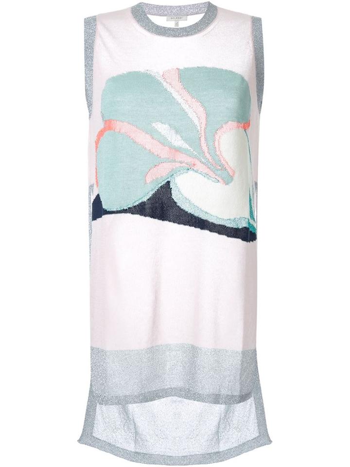 Delpozo Knitted Tank Top, Women's, Size: Small, Pink/purple, Cotton/metallized Polyester/polyester/polyamide