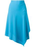 Cédric Charlier Asymmetric Midi Skirt, Women's, Size: 42, Blue, Polyester
