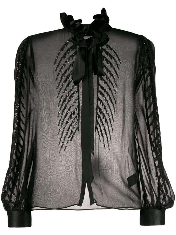 Temperley London Dusk Sequin Embroidered Blouse - Black