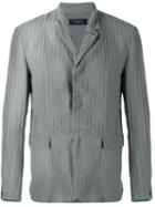 Transit - Striped Blazer - Men - Cotton/linen/flax - L, Grey, Cotton/linen/flax