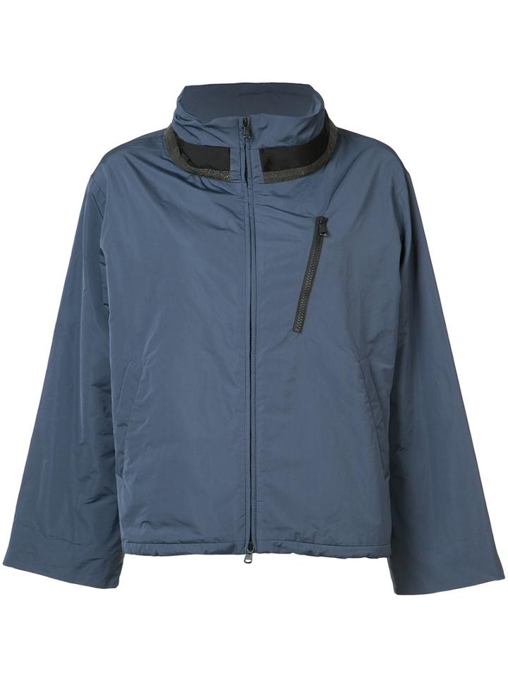 Brunello Cucinelli - Zipped Jacket - Women - Silk/polyester - 38, Blue, Silk/polyester