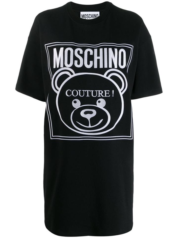 Moschino Teddy Bear Logo T-shirt Dress - Black