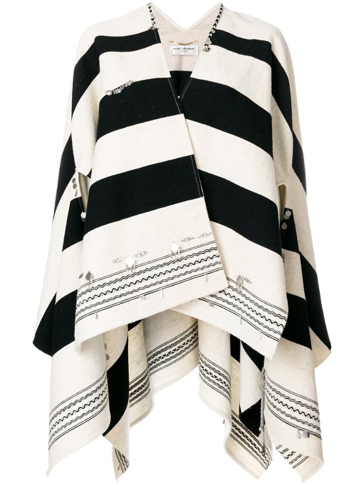 Saint Laurent Embellished Draped Jacket - Nude & Neutrals