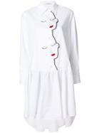 Vivetta Asymetric Collared Longsleeved Shirt Dress - White