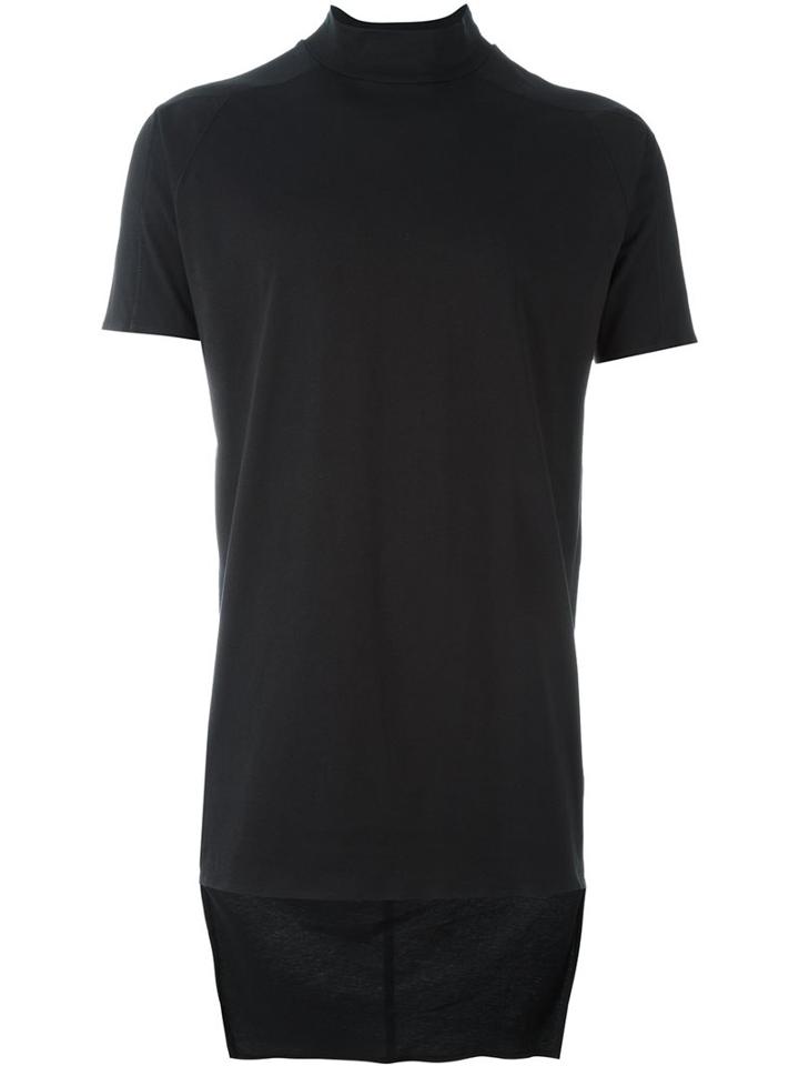 Y-3 Mock Neck T-shirt, Men's, Size: Large, Black, Cotton