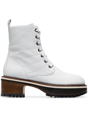 Sies Marjan Emma 100 Leather Boots - White